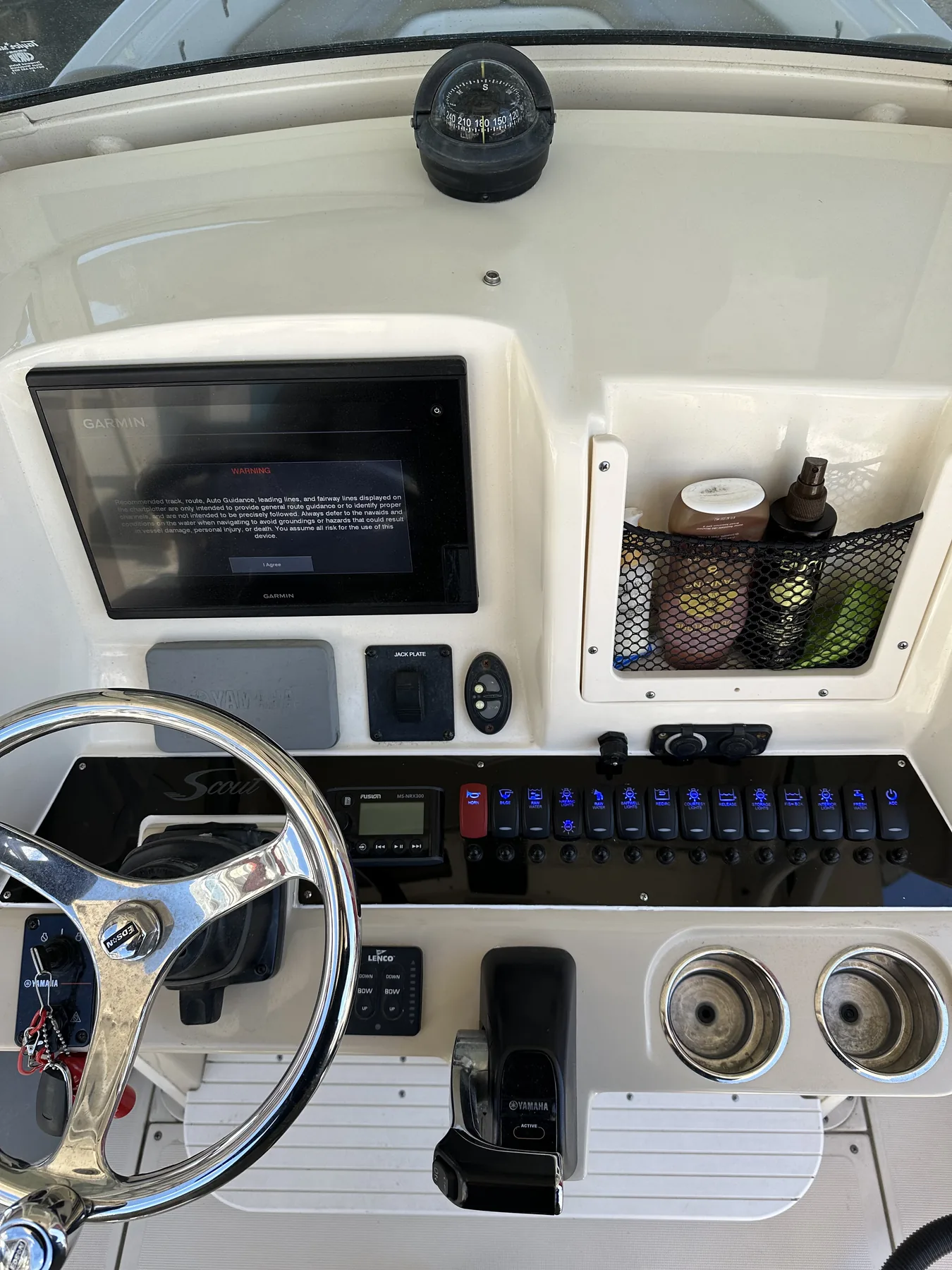 Full helm electronics integration with chartplotter, radar, and instrument displays